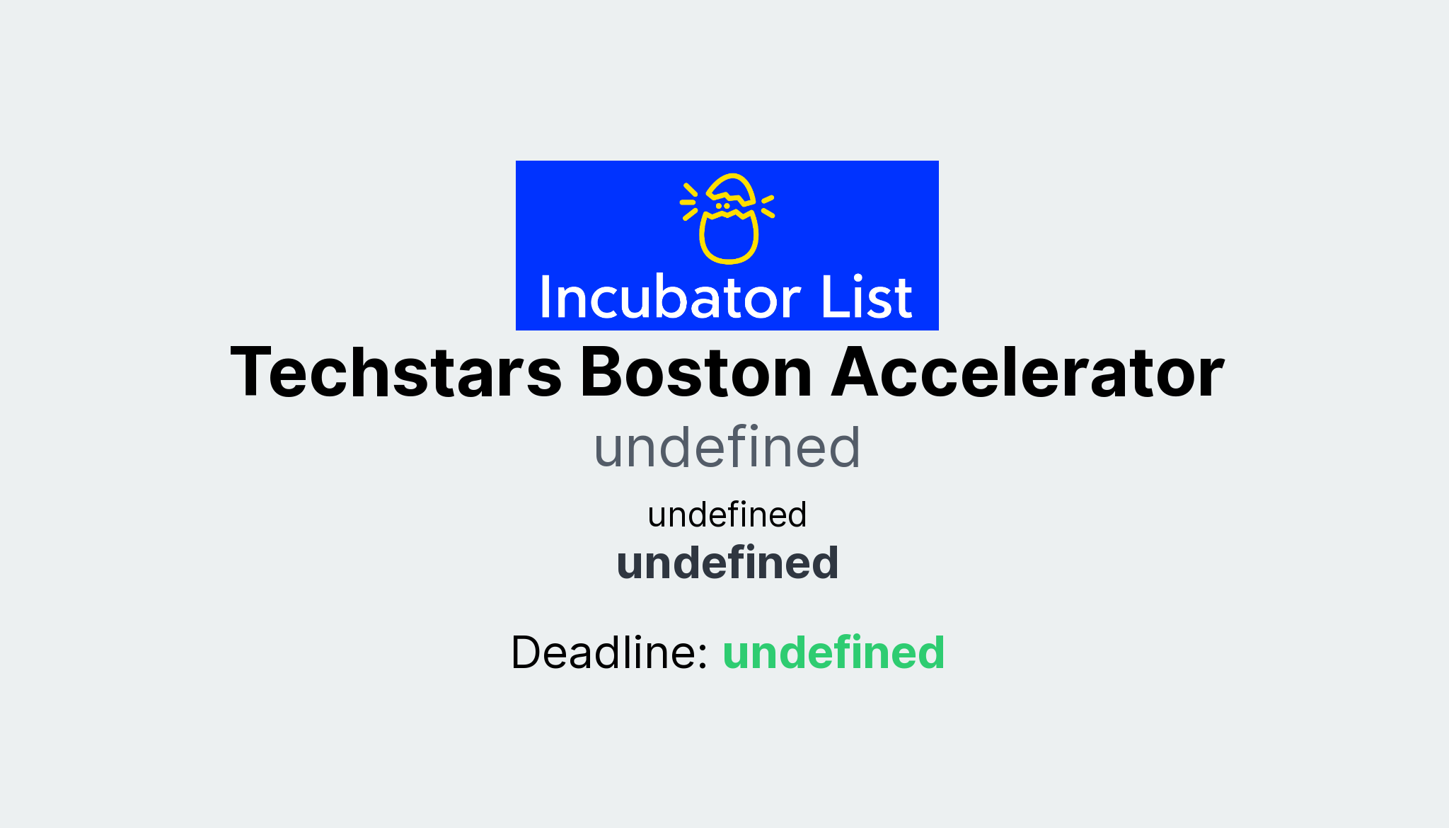 Techstars Boston Accelerator Key Information